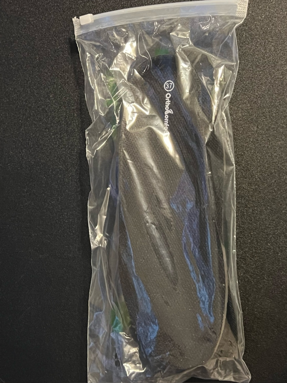New OrthoComfoot Black Orthotic Insole - Size 37